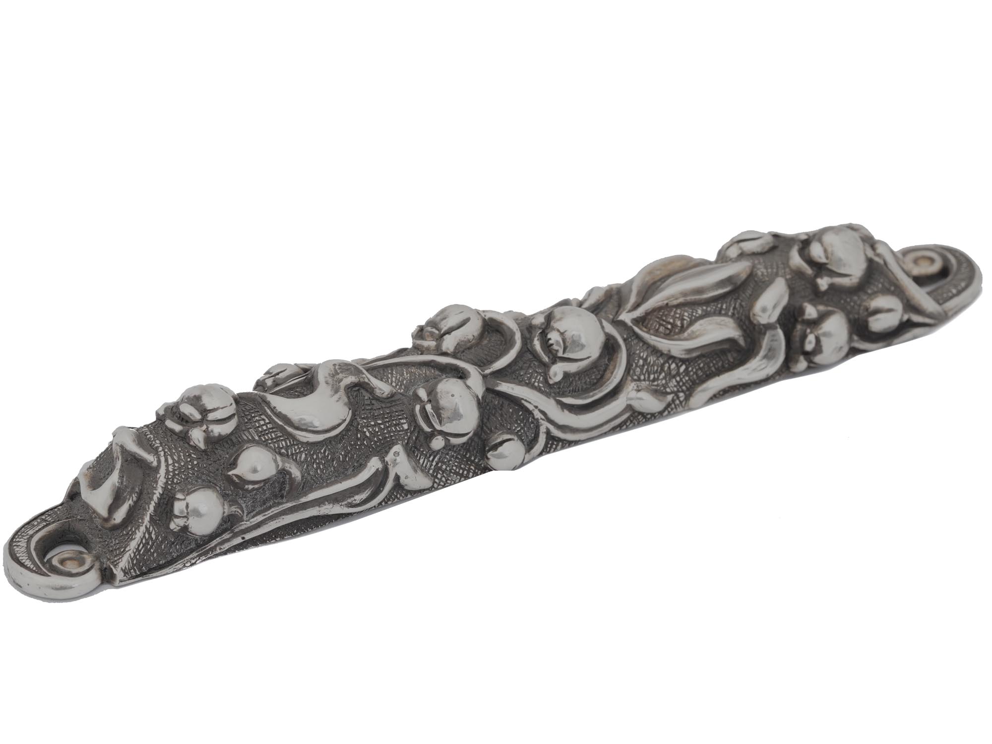 RUSSIAN 84 SILVER EMBOSSED FLORAL DESIGN MEZUZAH PIC-2